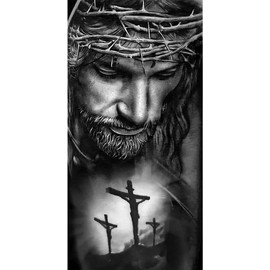 BOHADIY Jesus Diamond Painting by Numbers Big Large Size 16 x31 Inch 5D Full Diamond Painting Kits Religious Jesus Round Shape Diamond Dot Painting Kit Arts Crafts Home Fall Decor Easter Gift