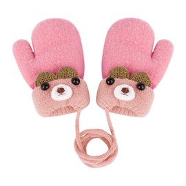 AfinderDE Children's Baby Winter Warm Mittens Winter Gloves Toddlers Cute Cartoon Mittens Infant Mittens Cute Knitted Gloves Thermal Knitting Gloves for 0-3 Years