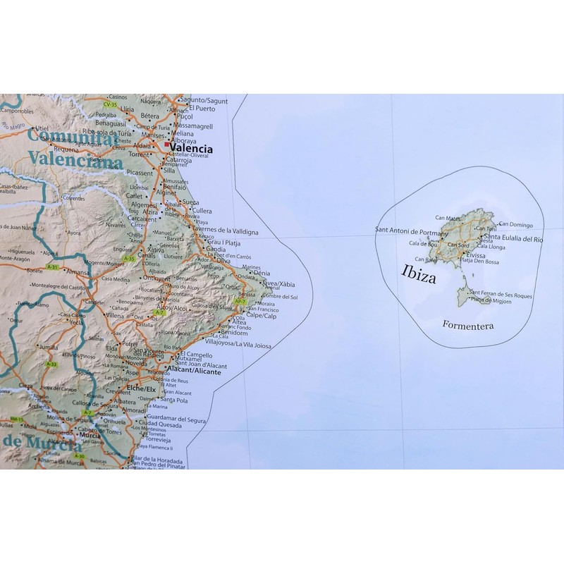 GeoMetro: Large map of Spain with full lamination (wall map)