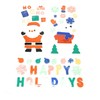 Christmas Gel Clings, 3 Sheets, 70pcs