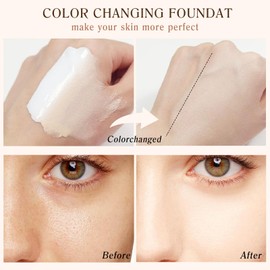 4 in 1 Colour Changing Foundation - Colour Changing Mature Skin Foundation - SPF50 Medium Spectrum Foundation - Full Coverage Skincare, Moisturizing Anti-aging, Universal Shade for All Skin Types