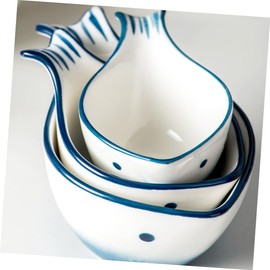 SHOWERORO 5 Kitchen Dish Muffin Appetizer Tray Seafood Dishes Sauce Bowls Sauce Plate Small Bowls for Dips Seasoning Shaker Cutlery Tray Sugar Bowl with Lid and Spoon Blue Ceramics re-usable