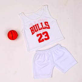 Zeroest Newborn Baby Boy Girl Photography Props Basketball Theme Outfits Baseball Football Fabric Set for Newborn Photo Shoot (White-Basketball)