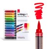 KINGART Acrylic Paint Markers Brush Tip, 12 Vibrant Colors. Water-based,