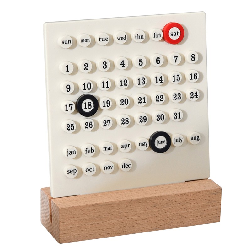 Wooden Kids Calendar DIY Hand Operated Develop Planning Skills Perpetual