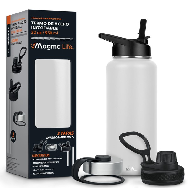 MAGMALIFE Termo de Acero Inoxidable 950 ml con Tecnología de