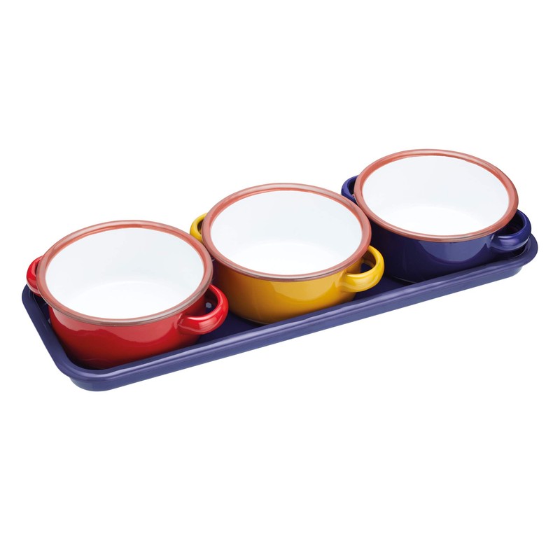 KitchenCraft World of Flavours Enamel Serving Dish / Tapas Bowl,