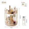 Organizador de maquillaje giratorio para cambiador de 2 niveles, dorado