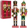 DECO EXPRESS Nutcracker Pack of 2 Wooden Nutcracker Soldier 30cm