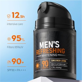 Sonnencreme SPF 50+, Sonnenschutz für Männer, Anti-Age Sonnenschutz, Anti-Falten Sonnencreme, Natürliche Anti-Aging Feuchtigkeitscreme Gesicht, Schweißresistente & Extra Wasserfeste Sonnencreme