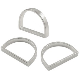 Rierdge Matte Silver Napkin Rings Set of 12, 35mm Semicircle Metal Napkin Holder Buckles for Wedding, Dinner Table, Party