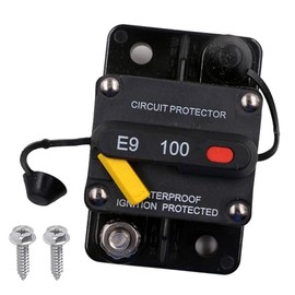 T Tocas T Tocas Hi-Amp 100A Circuit Breaker with Recessed Switch Design for Car Trailer Vehicles Stereo Audio ATV | Waterpoof IP67 Protection with Manual Reset DC 12V-48V 100 Amp