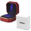 AVESON Luxury Ring Box, Square Velvet Wedding Ring Case Jewelry