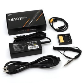 NovelLife Original TS101 Electric Soldering Iron Kit Adjustable Temperature Smart Digital Screen Display with TS B2 Solder Tip XT60 Power Cord USB Type C Cable 24V 3A Power Supply TS100 Upgrade