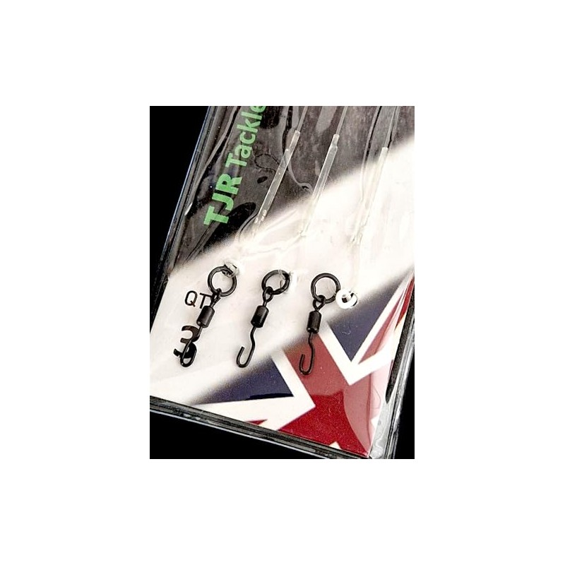 Twin Pack Fluorocarbon Leaders Ronnie Rig Spinner Swivel Booms 6