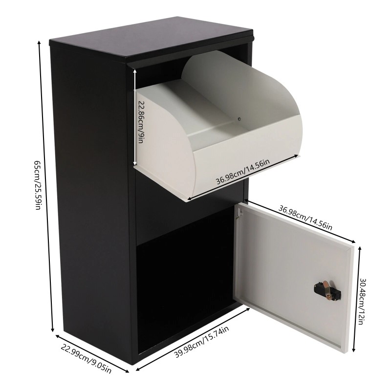 Unbranded Wall Mount Locking Drop Box Steel Mailbox for Rent