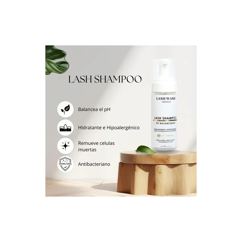 Lash Shampoo 50ml Hipoalergénico Con Aloe Limpieza Pestañas