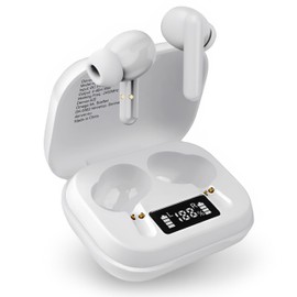 Denver Wireless Bluetooth Headphones - In-Ear Headphones with Charging Case and Touch Control - Wireless Headphones with LED Display - Bluetooth Earbuds for Music and Calls