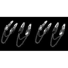 4Pcs Silver Metal Snap Hair Clips Chain Cross Heart Hair Barrettes Clips with Pendant Girls Hair Accessories，Hair Styling Accessories, Hair Care