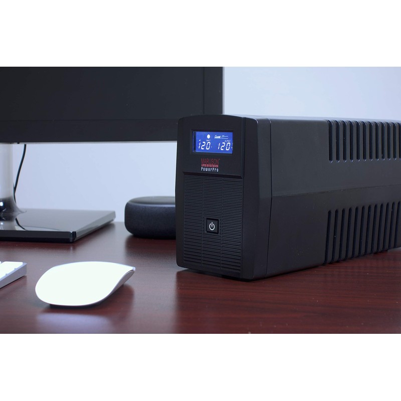 MARUSON 800VA UPS, AVR, 735J Surge Protection, 6 Outlets, Line