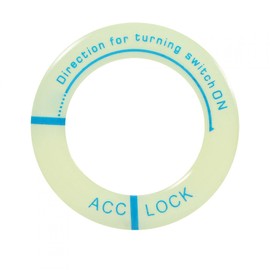 Yosoo Universal Car Motorcycle Ignition Switch Trim, Luminous Switch Key Ring Circle Cover, Green Light, Blue Word, Push Button, OFF-NONE-ON Operation
