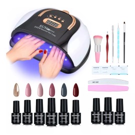 NIBEAUSL Kit De Uñas Lampara De Uñas 256w/57 Led Uv/led Base+top