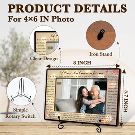 Remembrance Picture Frame - Memorial & Bereavement Sympathy Frame, 'Please Don't Mourn For Me' & 'Sorry For Your Loss' Condolence Frame - Passed Away Gifts