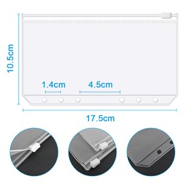 Smarpau Cash Envelopes, 12PCS A6 Budget Binder Pockets, 6 Holes Plastic Notebooks Binder Zipper Folders, Waterproof Money Saving Wallet Accessories for Cash, Money, Cards, Photos