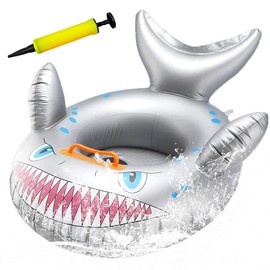 LGWJHCY Grey Shark Swimming Ring, Inflatable Swimming Ring for Children, Cartoon Inflatable Swimming Ring, Swimming Hoop Children, Beach Toy, Water Toy for Pool and Beach Party