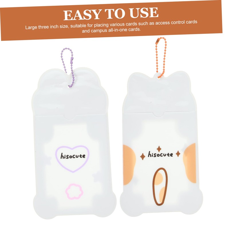 jojofuny 2pcs Clear Cartoon Card Holder Sleeve for Id Credit