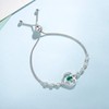 Agvana May Birthstone Jewelry Emerald Bracelet for Women Sterling Silver