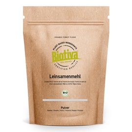 Biotiva Leinsamenmehl Bio 1kg - Flachspflanze - Low Carb Mehl - glutenfrei sojafrei laktosefrei - Premium Bio- Qualit?t - zertifiziert und kontrolliert in Deutschland - Biotiva