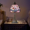 Nizrsky Tiffany Table Lamp,3 Color-Temperature Dragonfly Stained Glass Lamp,8 Inch