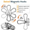 MIKEDE 150LB Magnetic Hooks, Neodymium Magnets Heavy Duty with Swivel