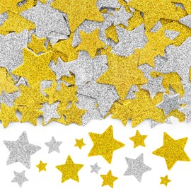 Anwyll Star Stickers,360Pcs Glitter Foam Star Stickers,Self-Adhesive Gold and Silver Foam Star Shaped Sticker for Kids Reward for Art Craft Card Scrapbook Birthday Party Teachers Day Christmas Supply