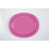 Hot Pink Solid Oval Plates - (Pack of 8) -