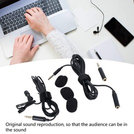 Tangxi Micrófono de Solapa Profesional, Omnidireccional de 360 ​​Grados, Micrófono de Solapa con Clip de 3,5 Mm, Micrófono con Clip con Cable ABS para Entrevistas, Grabación de Video