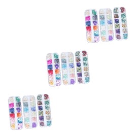 Healeved 12grid Irregular Glitter Nail Stickers Ultra-Thin Manicure Charm Shell Flakes for Nail Art Assortment for Women Girls
