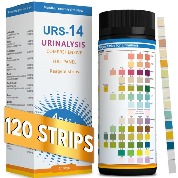 14-URS Reagent Test Strips [120 ct] for Urinalysis and Detection
