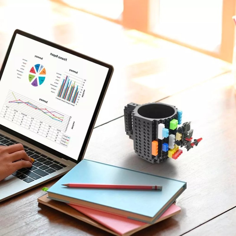 MUG Taza Cafe Bloques Construccion Creativo Figuras Vaso Mug