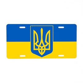 CafePress Ukrainian Flag Aluminum License Plate, Front License Plate, Vanity Tag
