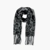 Humble Hilo Woven Chunky Scarf Cocoon with Fringe (Grey Leopard