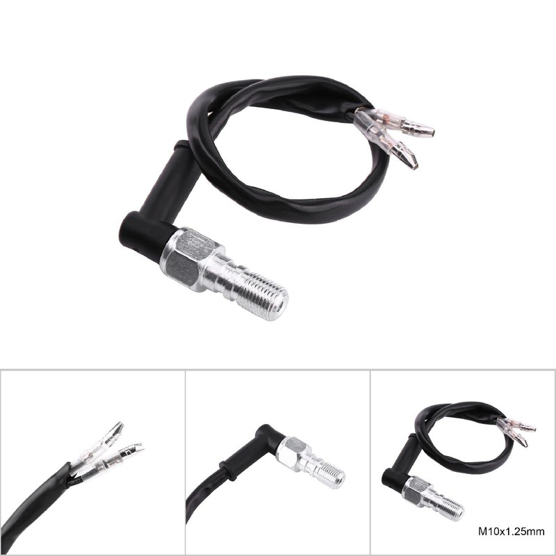 Qiilu Hydraulic Brake Switch Motorcycle Hydraulic Brake Switch Curved Head