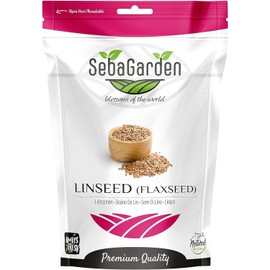 Seba Garden Leinsamen/Flaxsamen 1 kg, Premiumqualität, frisch geerntet, reich an Omega-3-Fettsäuren und Ballaststoffen, verpackt in wiederverschließbarem Beutel, gentechnikfrei, Keto & Paleo