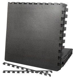 Venbytech for Puzzle Exercise Mat ½ in EVA Interlocking Foam Floor Tiles for Home Gym Black