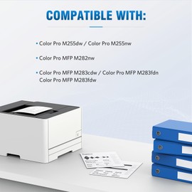 206X W2110X Toner Cartridge Set (with chip) Compatible Replacement for HP Color Laserjet Pro M255dw M255nw MFP M283fdw M283fdn M283cdw M282nw M255 M283 Printer W2110X W2111X W2112X W2113X (4 Pack)