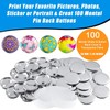 100 Pieces Blank Button Making Supplies Round Badge Button Parts