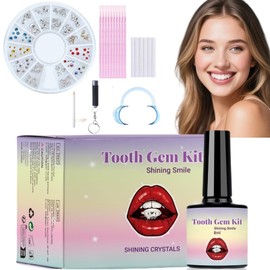 DIY Tooth Gems Kit,Teeth Crystal Decoration for Women,Removable Diam/ond Tooth Jew/els,DIY Crystal Tooth Decorations,Sparkling Tooth Gems for Teeth,Tooth Gem Kit with Glue,Diam/ond Crystal Tooth Gems