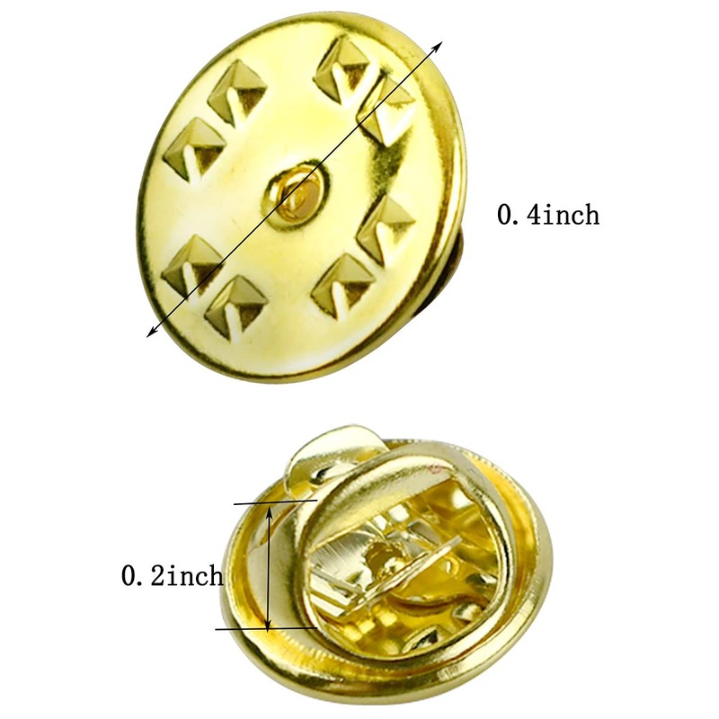 100PCS Pin Backs, Metal Locking Pin Backs, Brass Clutch for