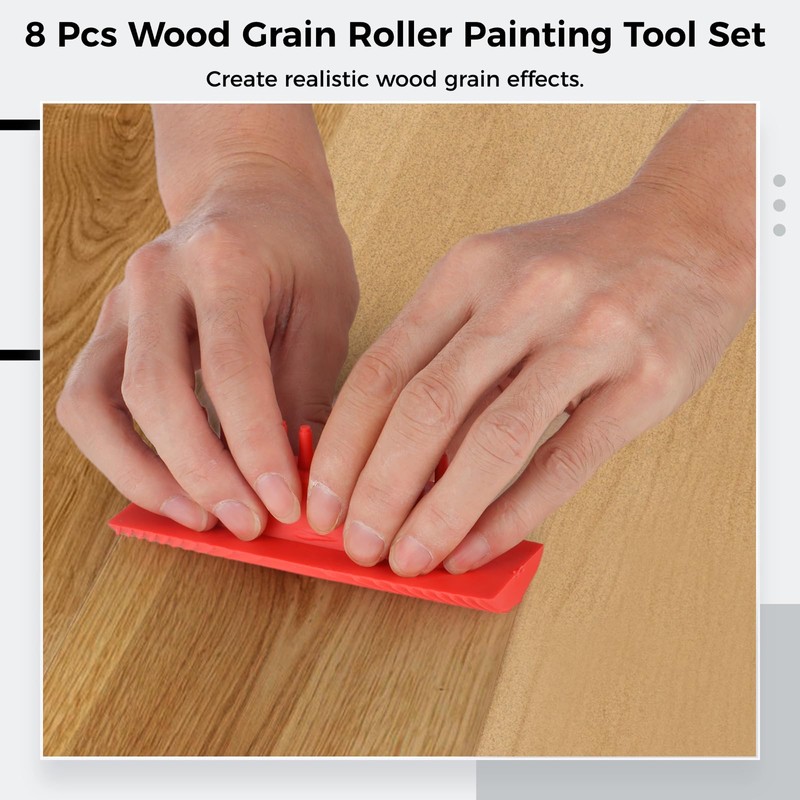 Wood Graining Tool, 8PCS Wood Grain Painting Tool Set, Wood